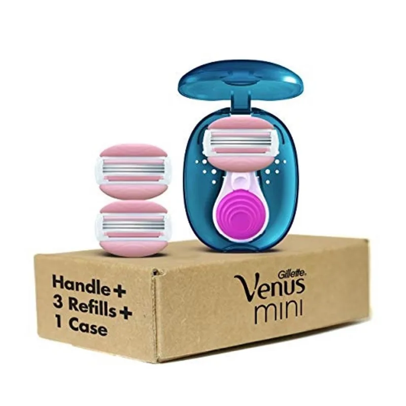 Kit Venus Mini ComfortGlide com Brancas de Chá Branco para Mulheres: Cabo Mini, 3 Recargas e Estojo para Viagem
