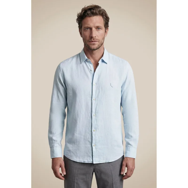 Camisa Linho Praia Azul Claro - G