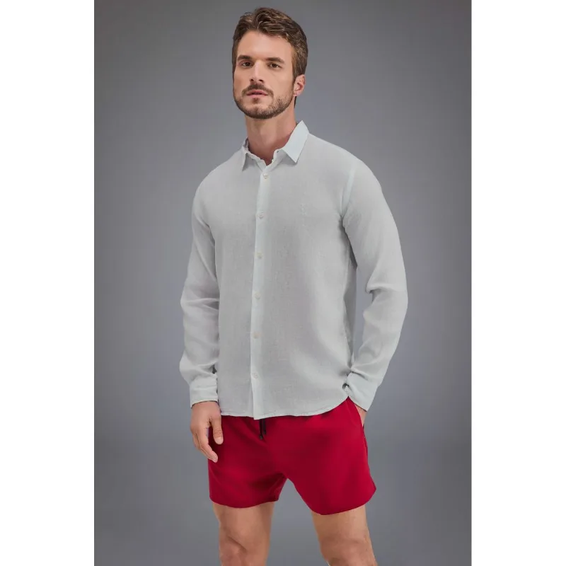 Camisa Linho Praia Branco - M
