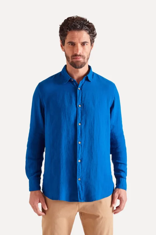 Camisa Linho Praia Azul Bic - M - RESERVA