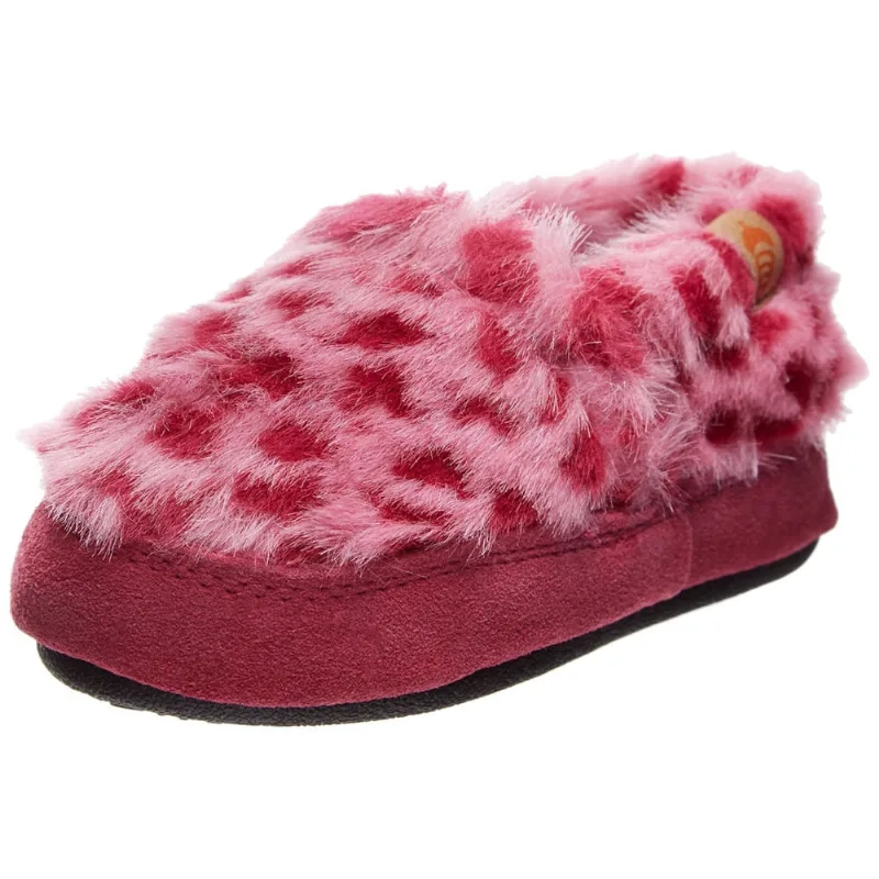 Bolota Unissex-Kid's Moc Slipper, Jaguatirica Rosa, 12-13 Little