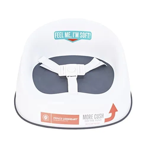 Prince Lionheart Squish Booster Seat, Cinza, Sistema de Correia Dupla de Arreios de 3 Pontos, Fácil de Limpar Limpo, Leve - Não Disponível