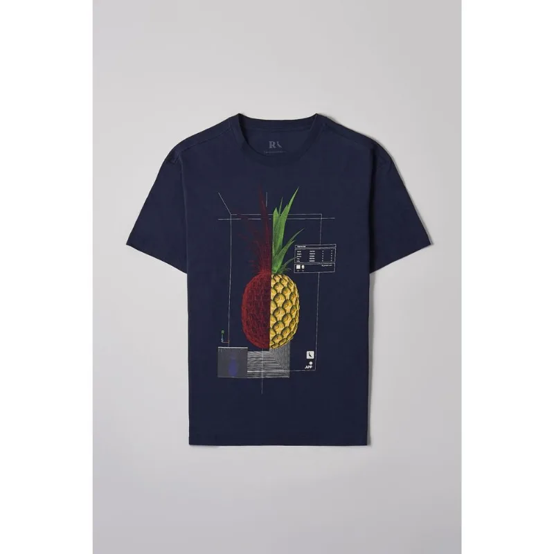 Camiseta Estampa 3d Abacaxi Azul Marinho Az - P