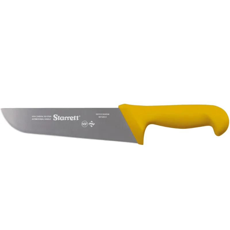 Faca Churrasco e Açougue Reta Larga 20cm Amarela Starrett BKY203-8 BKY203-8