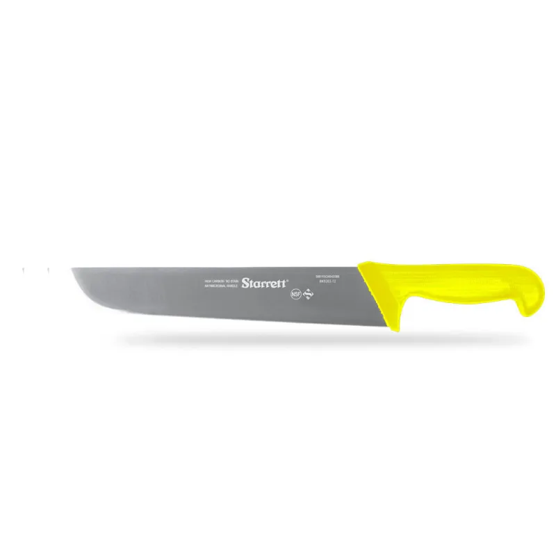 Faca Churrasco e Açougue 25cm Amarela Reta Larga Starrett BKY203-10 BKY203-10