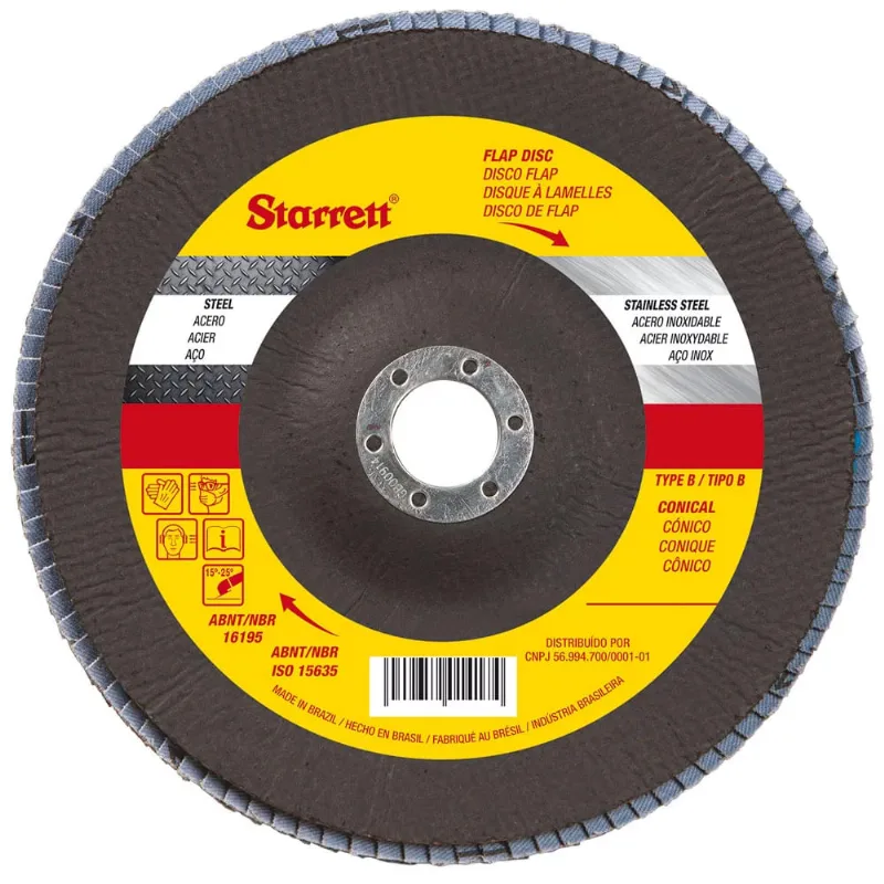 Disco Flap Em Fibra De Vidro 115 X 22,23mm GR80 Starrett FDS115-80FC FDS115-80FC