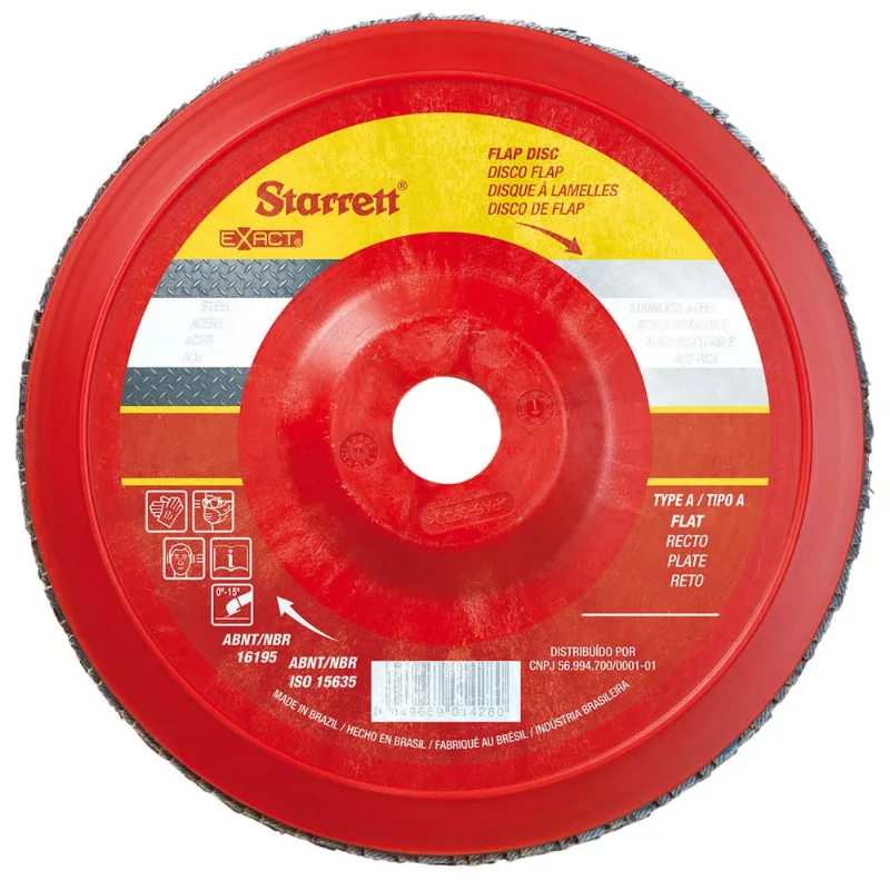 Disco Flap Exact Em Nylon Reto 180 X 22,23mm GR50 Starrett FDX180-50NF FDX180-50NF