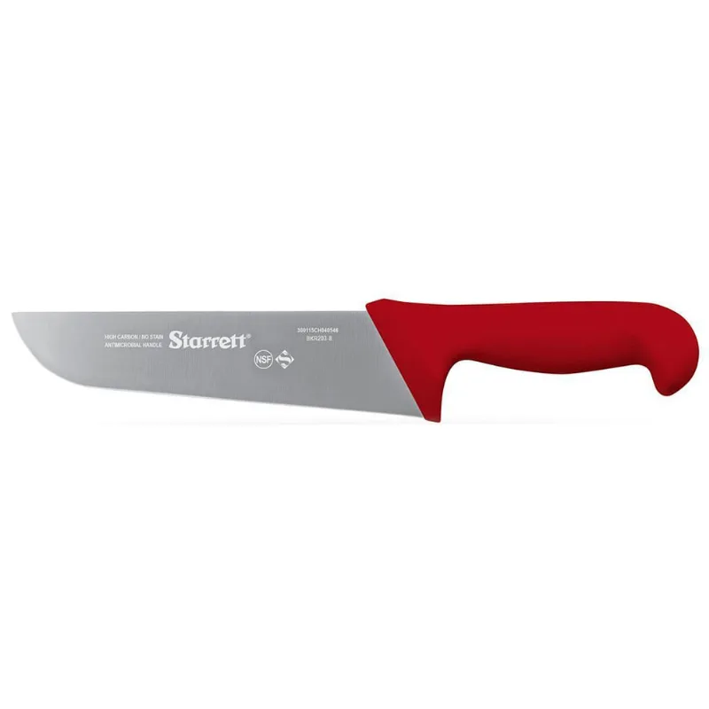 Faca Churrasco e Açougue Reta Larga 20cm Vermelha Starrett BKR203-8 BKR203-8