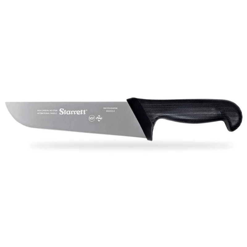 Faca Churrasco e Açougue 20cm Preta Reta Larga Starrett BKB203-8 BKB203-8