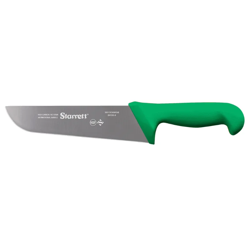 Faca Churrasco e Açougue 20cm Verde Reta Larga Starrett BKG203-8 BKG203-8