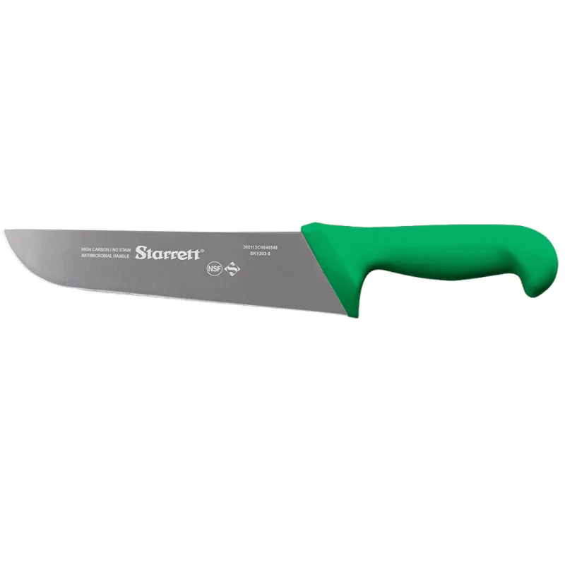 Faca Churrasco e Açougue 25cm Verde Reta Larga Starrett BKG203-10 BKG203-10