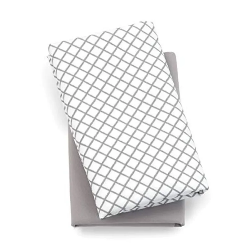 Chicco Lullaby Playard Sheets - Grey Diamond 2 Count (Pacote de 1)