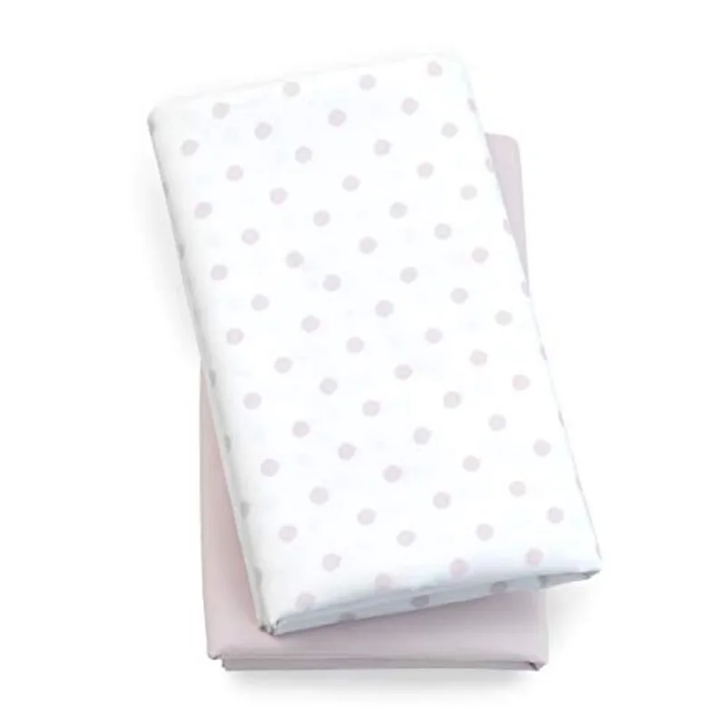 Chicco Lullaby Playard Sheets - Pink Dot 2-Pack Rosa/Branco