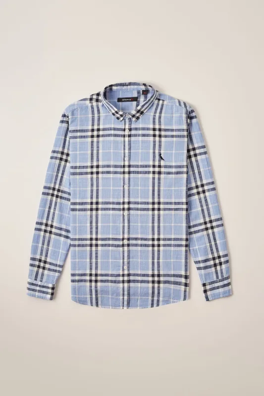 Camisa Xadrez Ml Intenso Azul Claro - Ggg - RESERVA