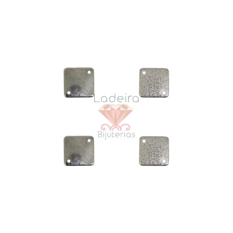 Chaton Para Costura Quadrado Lixado 14X14mm Em Abs Com 500Gr 074 - Niquel