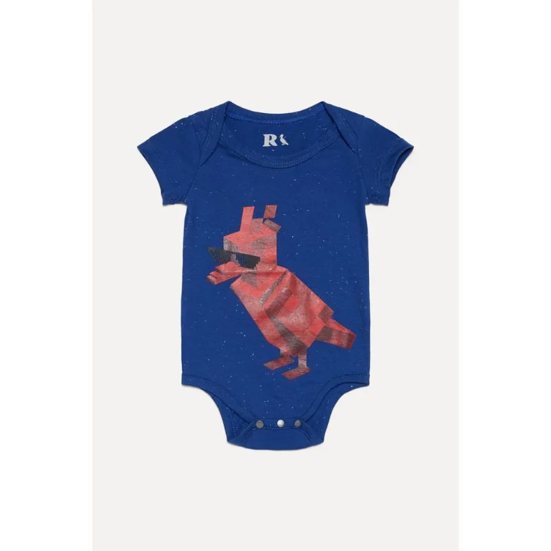 Macaquinho Bebê Silk Pica-pau Pixel Carbono Az - G