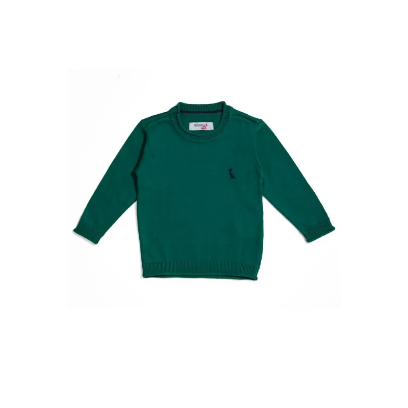 Casaco Tricot Bebê Básico Verde - 1