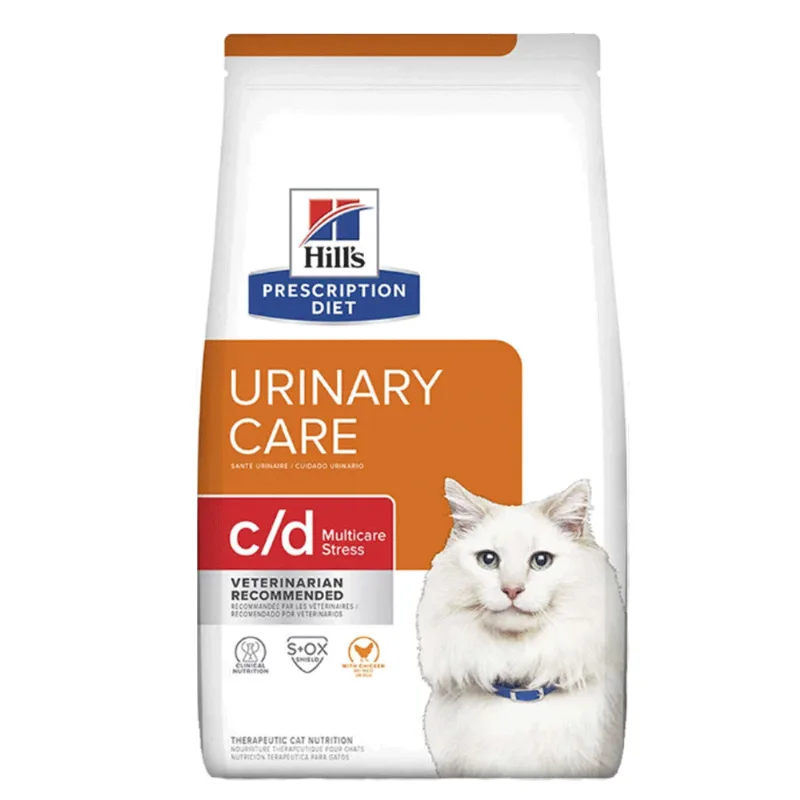 Ração Hill's Prescription Diet C/D Multicare Stress Gatos Adultos Cuidado Urinário Saúde Urinária 3,8 kg