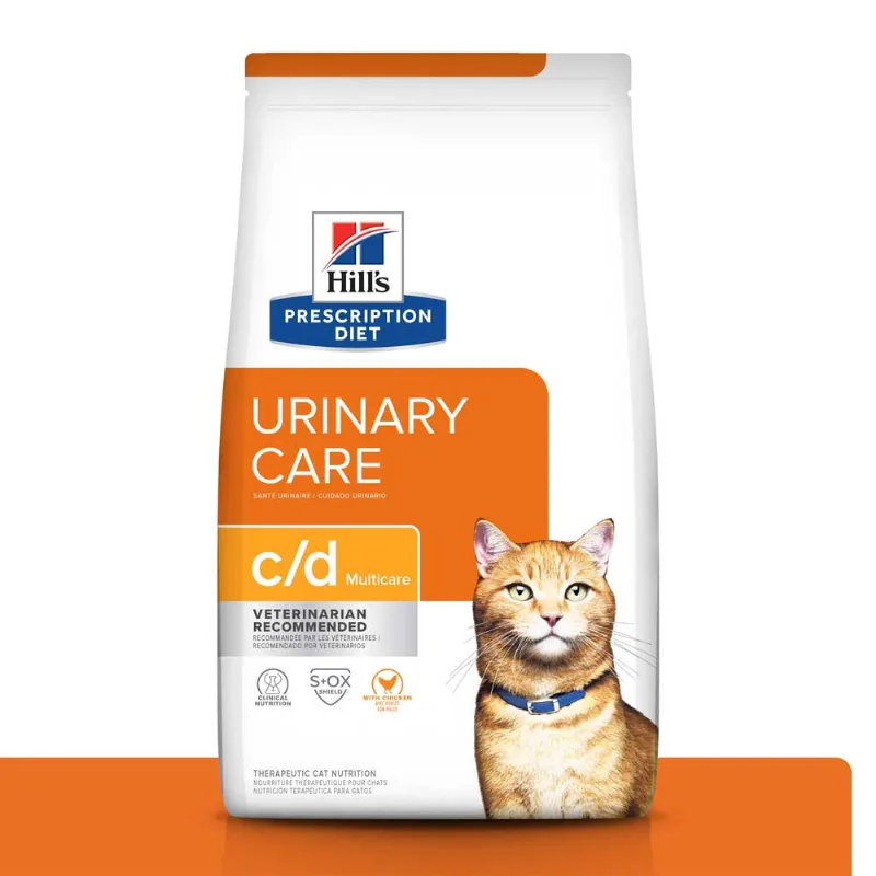 Ração Hill's Prescription Diet C/D Multicare Gatos Adultos Cuidado Urinário Saúde Urinária 3,8 kg