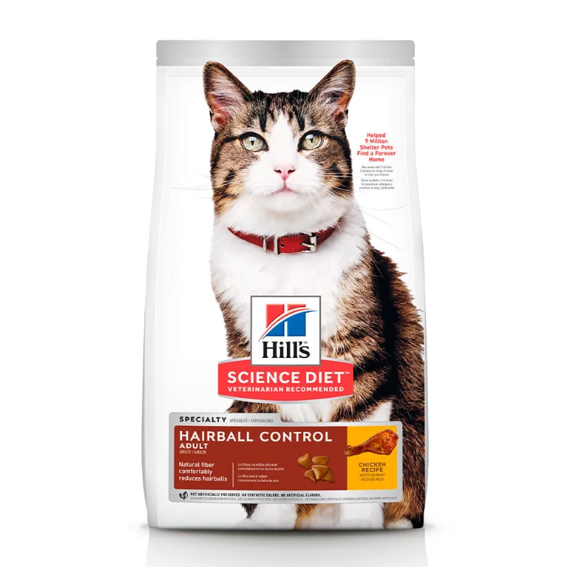 Ração Hill's Science Diet Controle Bolas de Pelo para Gatos Adultos Sabor Frango 3,17 kg