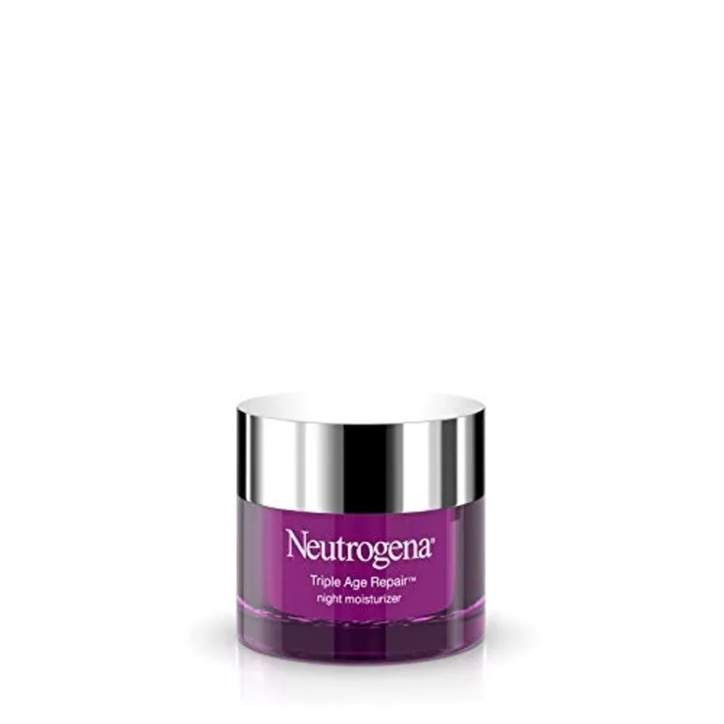 Neutrogena Triple Age Reparar creme noturno anti-envelhecimento com vitamina C Lutas Wrinkles & Even Tone, Dark Spot Removed & Firming Anti-Wrinkle Face & Neck Cream Glicerina & Manteiga de Shea, 1,7