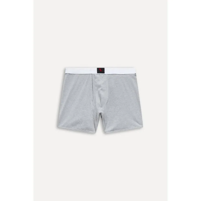 Cueca Boxer Com Abertura Frente Cinza Mescla - M