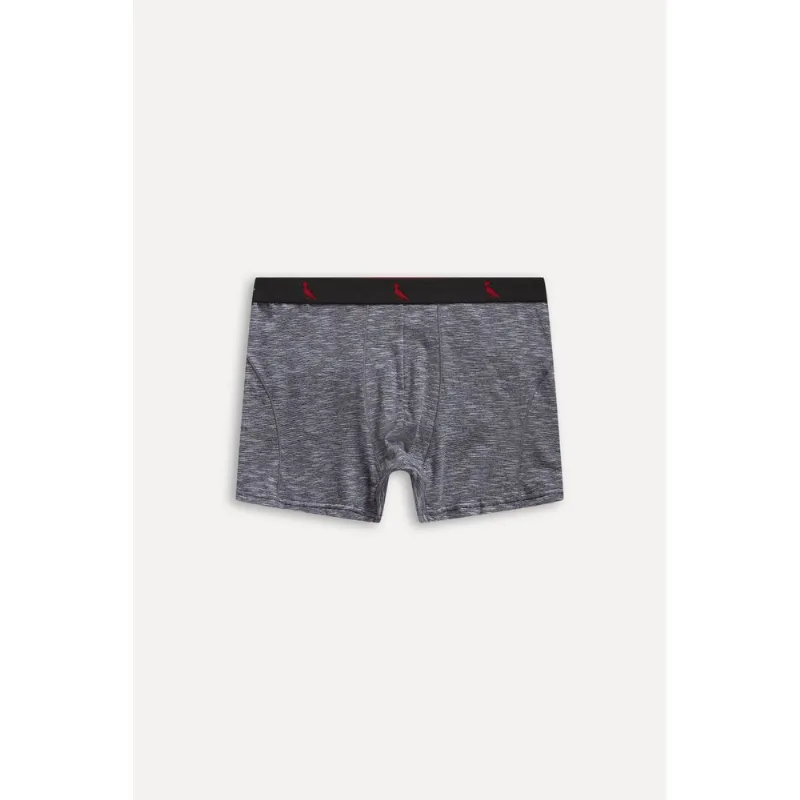 Cueca Boxer Com Recorte Lateral Cinza Mescla Medio - P