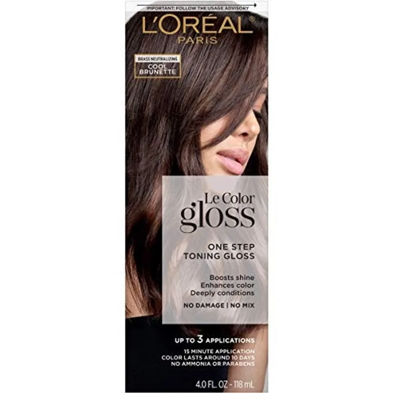 L'Oreal Paris Le Color One Step Toning Hair Gloss, Cool Morena, 4 Onças