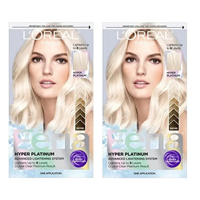 L'Oreal Paris Hyper Platinum Advanced Lightening System Alvejante de Cabelo Com Condicionador Roxo Anti Latão