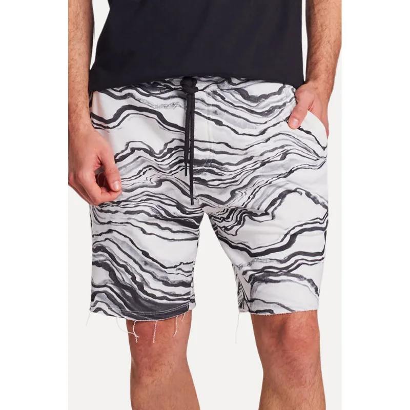 Bermuda Moletom Estampada Relevo Branco - P