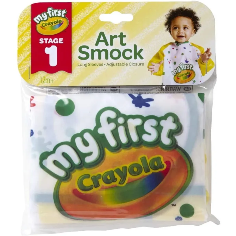 Crayola Art Smock para Crianças, Avental de Pintura, Babador Impermeável, Idade 12 Meses ou mais