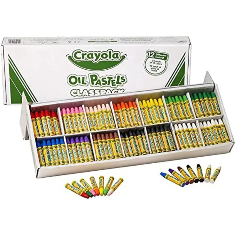 Crayola Oil Pastels Classpack, 12 cores opacas brilhantes,