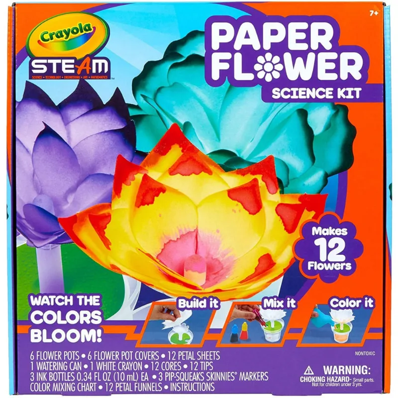 Kit de Ciência da Flor de Papel crayola, Flores que mudam de cor, presente para crianças de 7, 8, 9, 10 anos