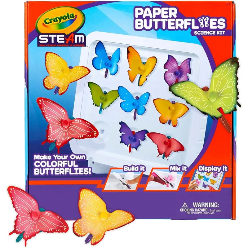 Crayola Paper Butterfly Science Kit, brinquedo steam, Presente para Crianças, 7, 8, 9, 10 anos