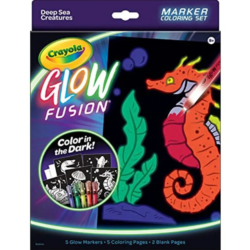 Crayola Glow Fusion - Bichos do Mar Profundo (12pcs), Brilho em t