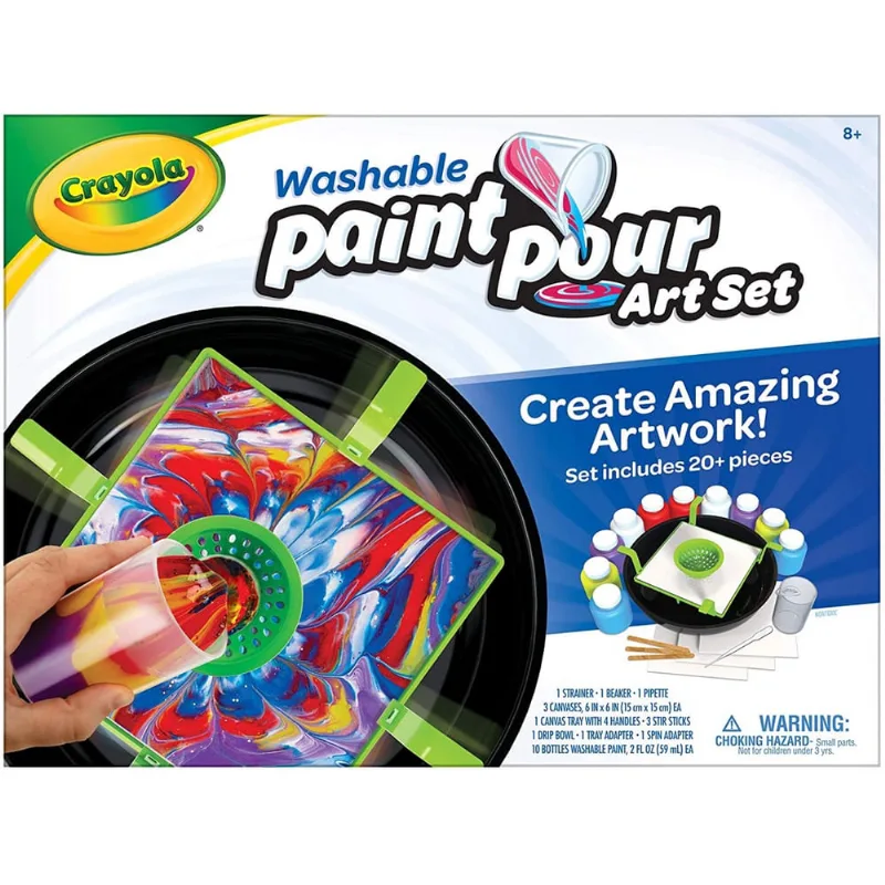 Conjunto de tinta lavável crayola, 20pc Paint Set, Gift for Kids, 8, 9, 10, 11