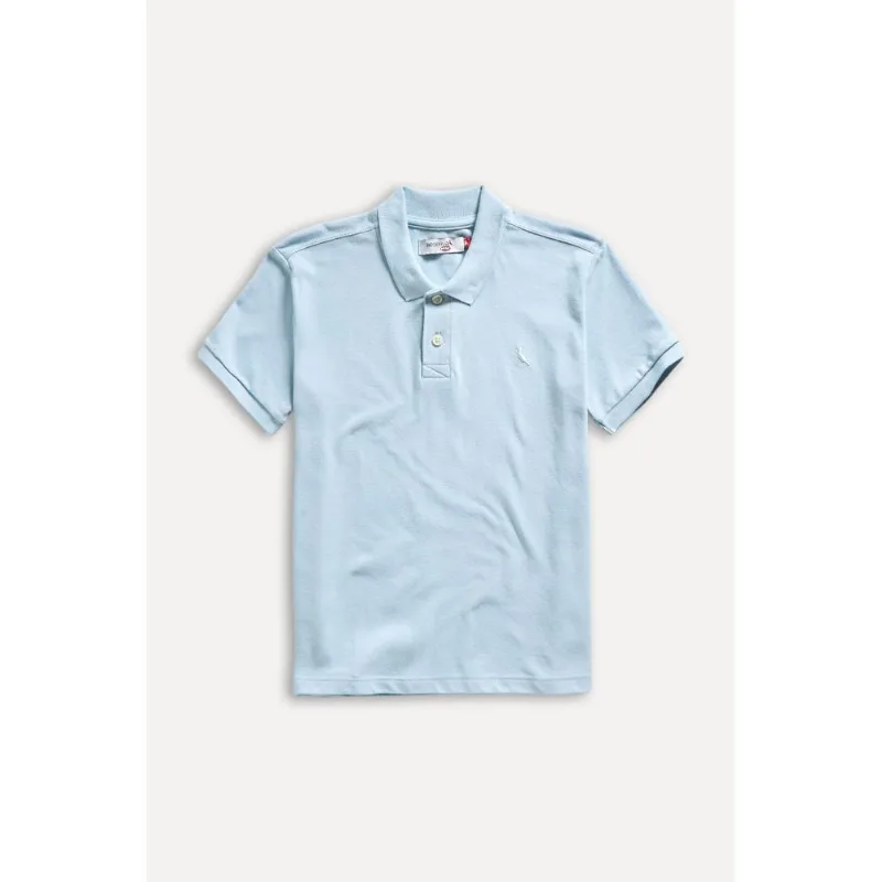 Polo Mini Piquet Basica Azul Claro - 04