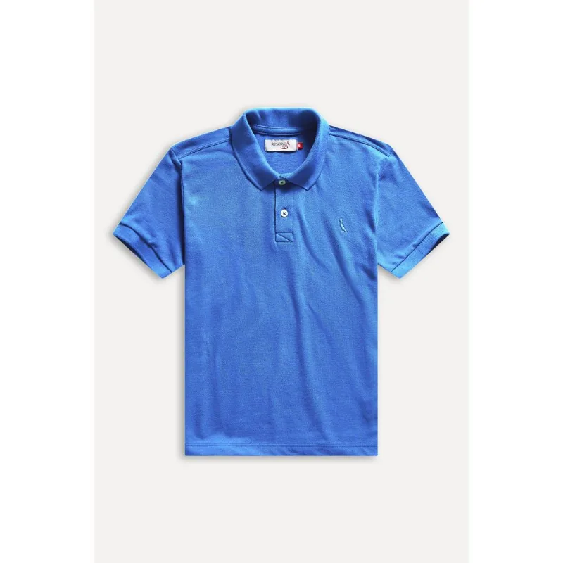 Polo Mini Piquet Basica Azul Royal - 10