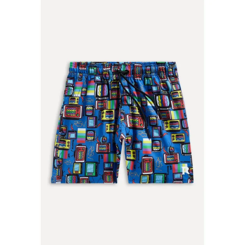 Short Praia Mini Estampa Televisions Azul Royal - 12