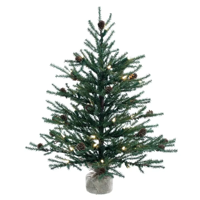 Árvore De Natal Vickerman Caramel Pine 60 Cm Com 35 Led Branco Quente