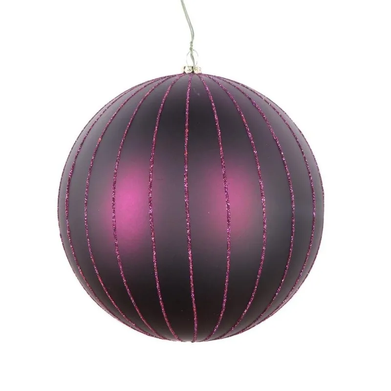 Enfeite De Árvore De Natal Vickerman Plum Matte Glitter Ball