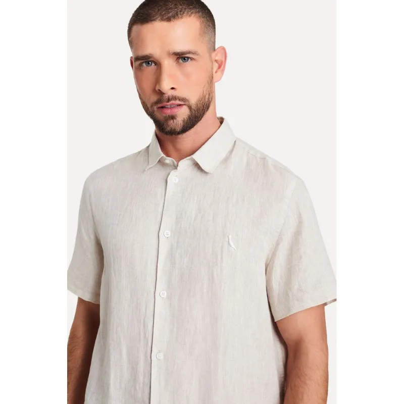 Camisa Mc Linho Riviera Khaki - P