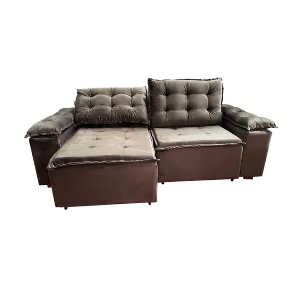 Sofá 3 Lugares Sofisticasa 315 Tecido Premier Cor (Chocolate) - SOFISTICASA