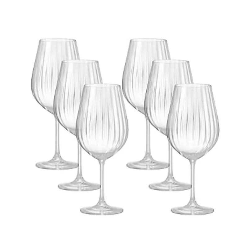 Jogo de Taças Cristal para Vinho Sarah Bohemia 690ml com 6 Unidades