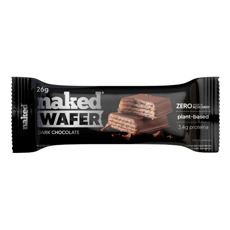 Wafer Proteico Chocolate Dark Sem Adição de Açúcar Naked 26g