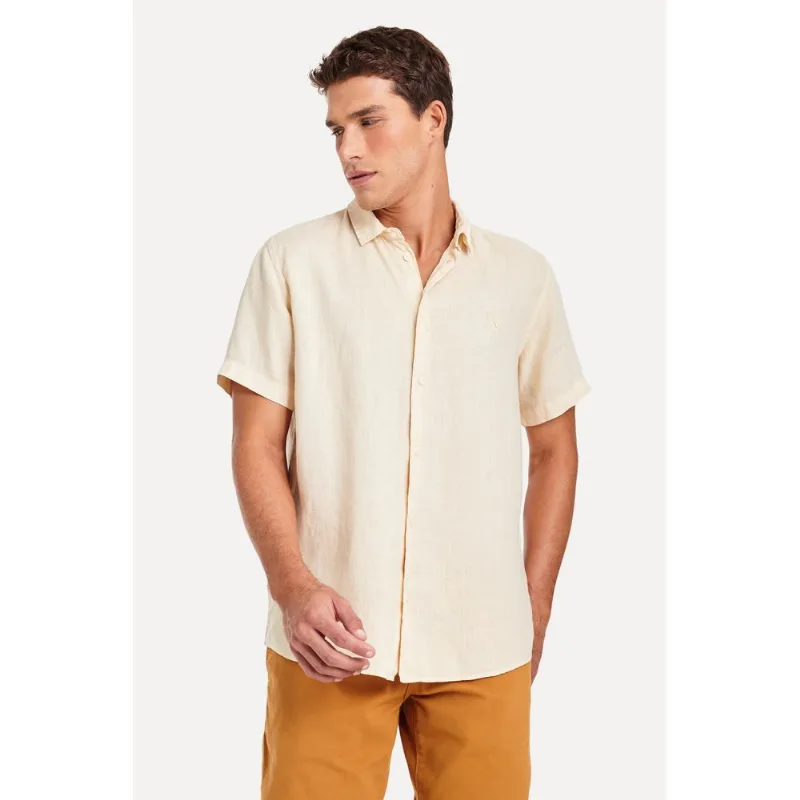 Camisa Pf Mc Linho Areia - M