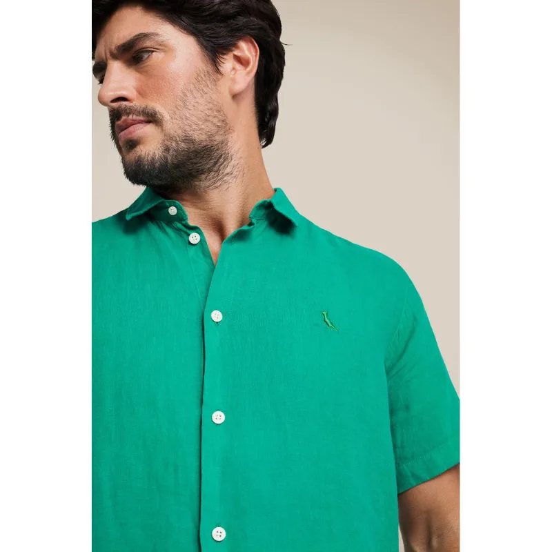 Camisa Pf Mc Linho Verde Bandeira - Ggg