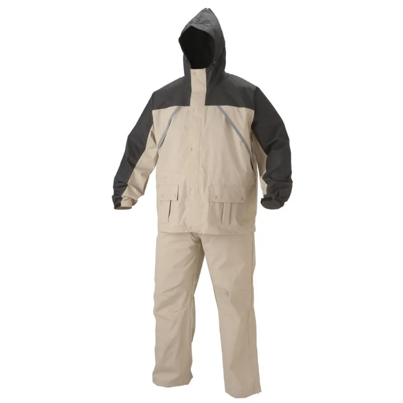 Roupa de chuva Coleman em PVC/nylon impermeável unissex xxl preto/castanho