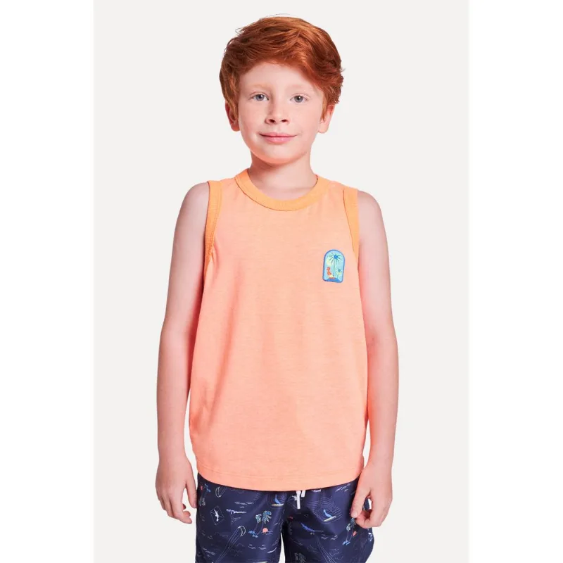Regata Mini Piquet Neon Laranja Neon - 12