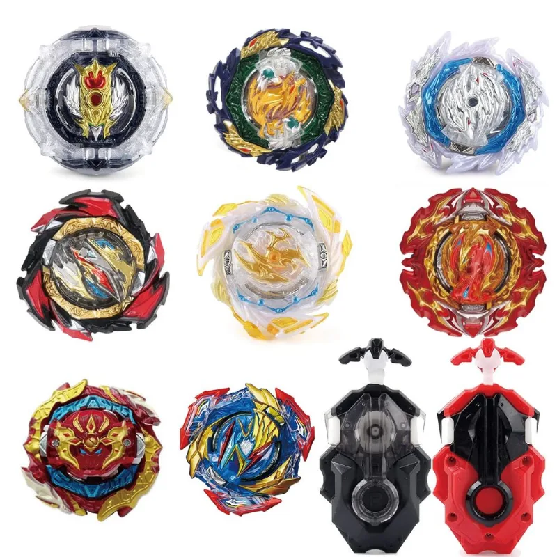 Conjunto Battling Tops Mustybelt Bey Com 8 Burst Tops, 2 Lançadores